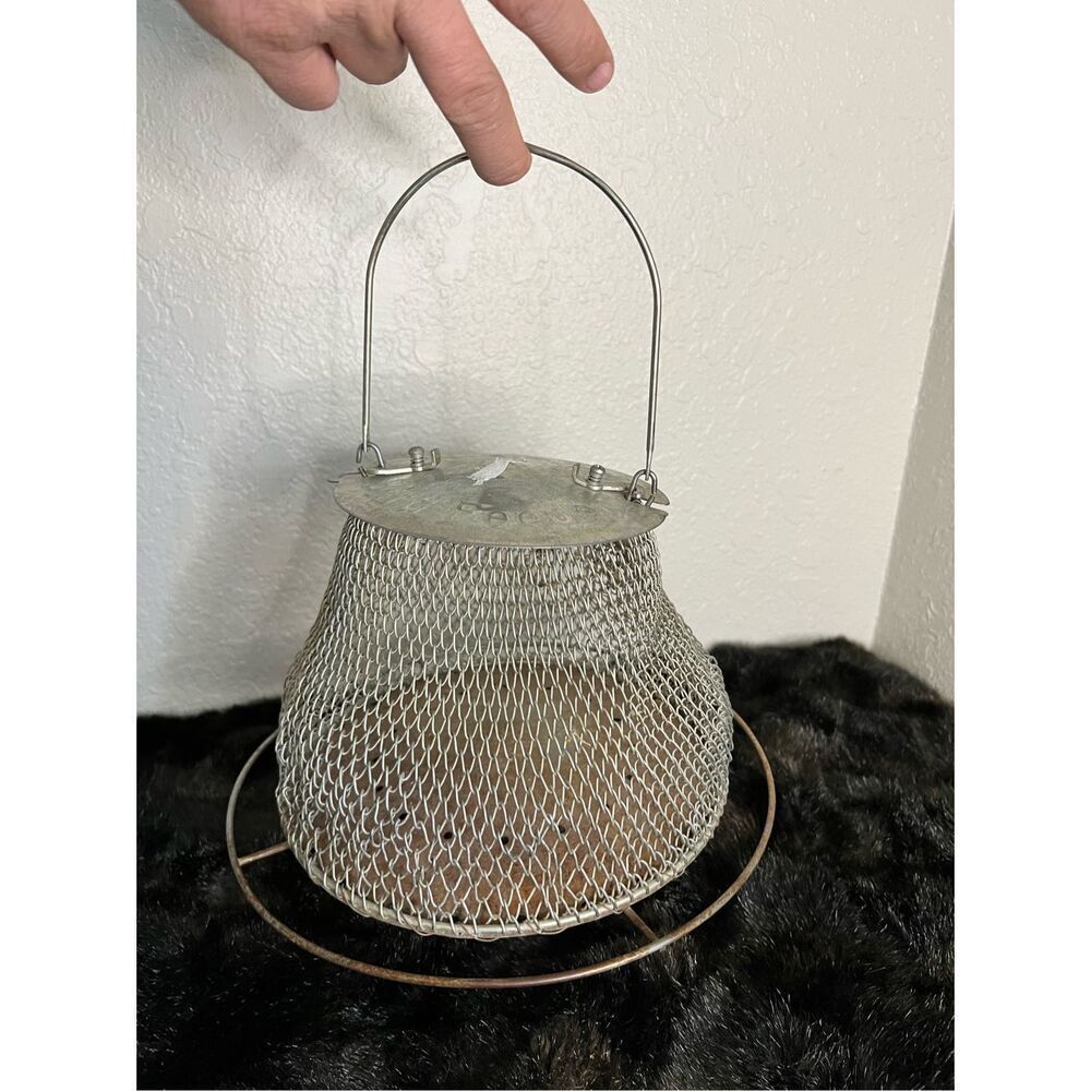 Vintage Nono no no  Bird Feeder Metal Mesh Hanging Feeder